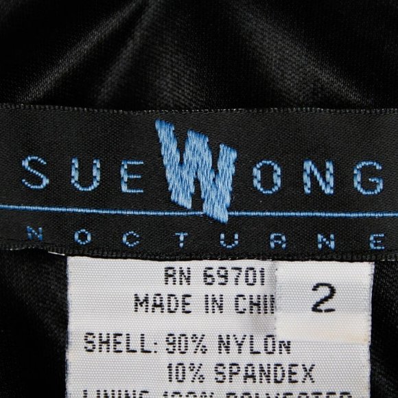 Sue Wong Nocturne Black Beaded V Neck 20s Style Cocktail Dress - Picture 8 of 12